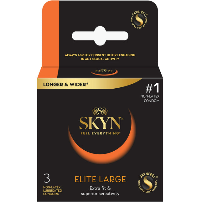 LifeStyles Skyn, Non-Latex Lubricated Condoms, Large, 3 count (Pack Of 1)