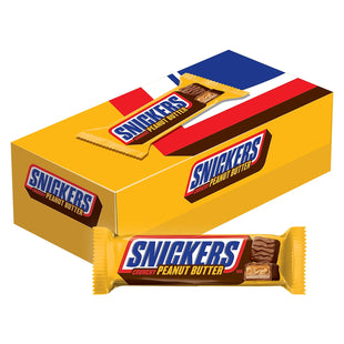 Snickers Peanut Butter Squared Candy, Chocolate Candy Bars, Full Size 1.78 Ounce (Pack Of 24)