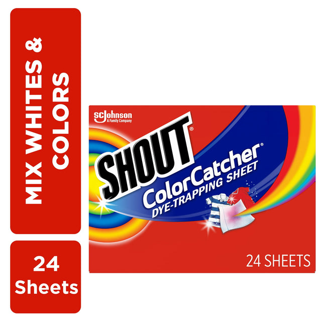 Shout Color Catcher, Dye-Trapping Sheets, for Laundry, Maintains Clothes Original Colors, 24 Sheets (Pack Of 1)