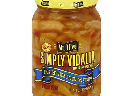 Mt. Olive Simply Vidalia Pickled Onion Strips, No Artificial Color, Kosher, 16 Ounce (Pack Of 4)