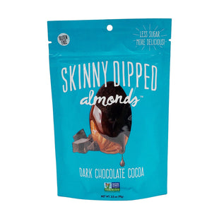 SkinnyDipped Dark Chocolate Cocoa Covered Almonds, Healthy Snack, Plant Protein, Resealable Bag, 3.5 Ounce (Pack Of 12)