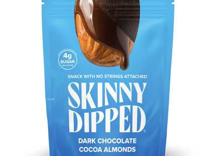 SkinnyDipped Dark Chocolate Cocoa Covered Almonds, Healthy Snack, Plant Protein, Resealable Bag, 3.5 Ounce (Pack Of 10)