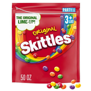 SKITTLES Original Summer Chewy Candy, Party Size, Resealable Bulk Candy Bag, 50 Ounce (Pack Of 2)