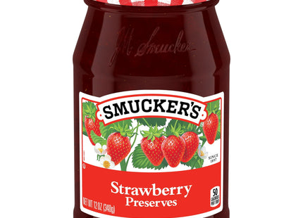 Smucker’s Strawberry Preserves, Strawberry Spread, Fiber-Rich, No Added Sugar, 12 Ounces (Pack Of 2)