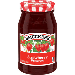 Smucker’s Strawberry Preserves, Strawberry Spread, Fiber-Rich, No Added Sugar, 12 Ounces (Pack Of 2)