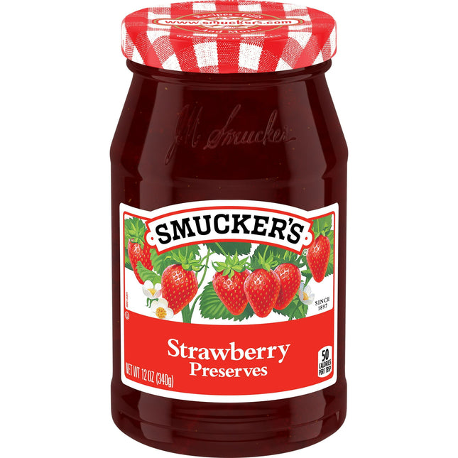 Smucker’s Strawberry Preserves, Strawberry Spread, Fiber-Rich, No Added Sugar, 12 Ounces (Pack Of 1)