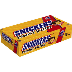 Snickers Peanut Butter Squared Candy, Chocolate Candy Bars, Full Size 1.78 Ounce (Pack Of 18)