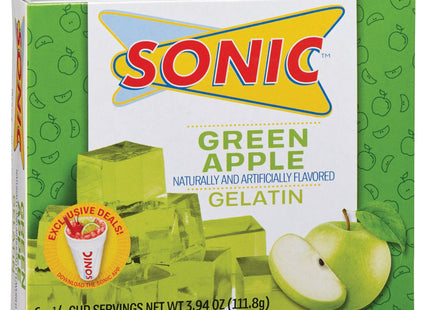 Sonic Green Apple Gelatin Mix, Fat Free Dessert Mix with Iconic SONIC Drive-In Flavor, 3.94 Ounce (Pack Of 3)