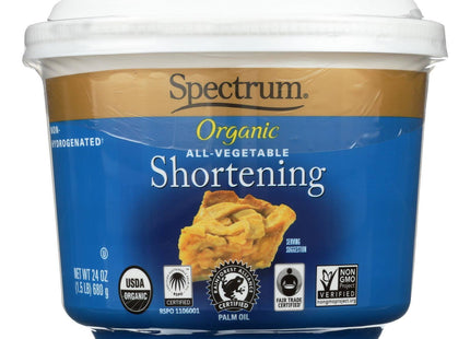 Spectrum Naturals Culinary, Shortening Vegetable, Organic, Gluten-Free, 24 Ounce (Pack Of 4)