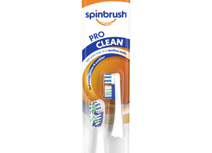 Spinbrush PRO CLEAN Refill, Soft Bristles, Includes 2 Replacement Heads for Battery Powered Toothbrushes (PacK Of 24)