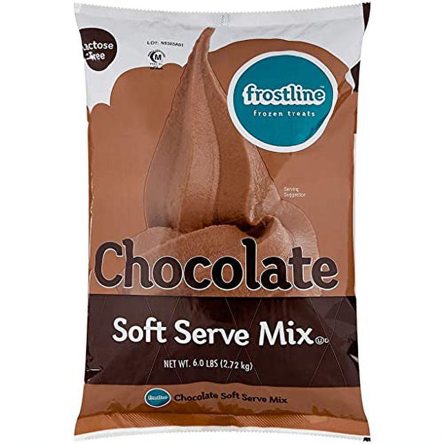 Frostline Chocolate Soft Serve Mix, Fat Free, Gluten Free, Lactose Free, Kosher-Dairy 6 Pound Bag (Pack Of 6)