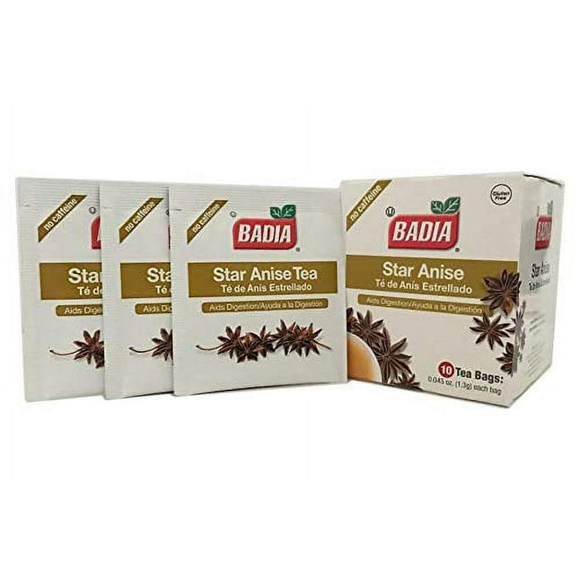 Badia Star Anise Tea Bags, Natural Herbs Slimming, Caffeine-Free, 10 Count (Pack Of 1)