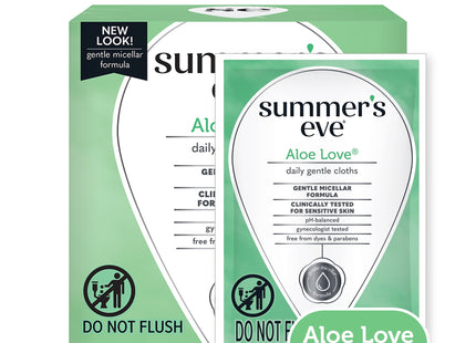 Summer’s Eve Aloe Love, Cleansing Cloths, Gentle Daily Feminine Wipes Removes, 16 Count (Pack Of 1)