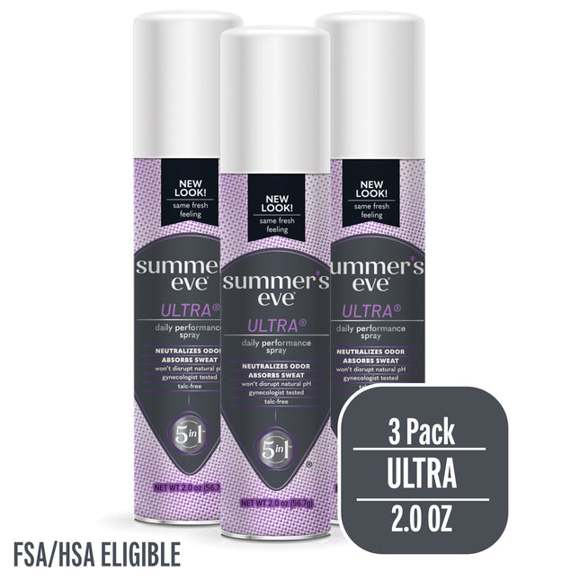 Summers Eve Feminine Deodorant Spray, Ultra Freshening,  Extra Strength, AEROSOL 2 Ounce (Pack Of 3)