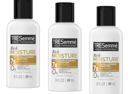 TRESemme Rich Moisture Hair Conditioner, With VitaminE, Travel Size, 3 Ounce (Pack Of 4)