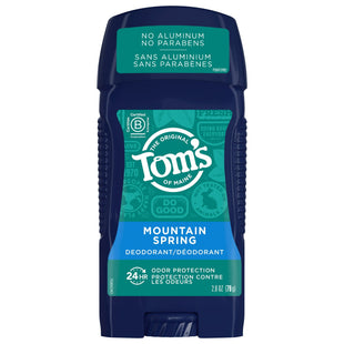 Tom's of Maine Long-Lasting, Aluminum-Free, Natural Deodorant, for Men, Mountain Spring, 2.8 Ounce (Pack Of 2)