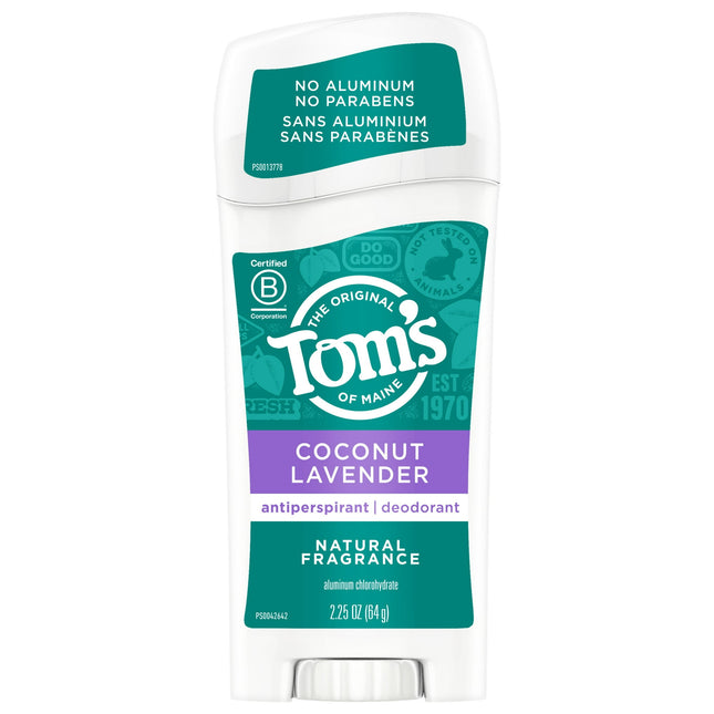 Tom's of Maine Women's  Natural Antiperspirant Stick, Coconut Lavender, 2.25 Ounce (Pack Of 2)