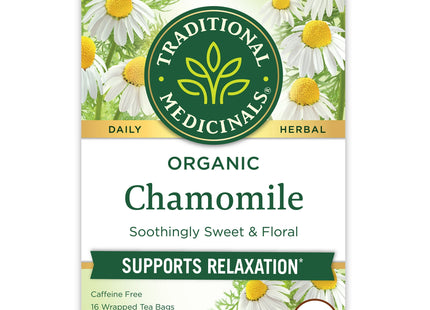 Traditional Medicinals Organic Chamomile Herbal Tea, Supports Healthy Digestion, 16 Count (Pack Of 2)