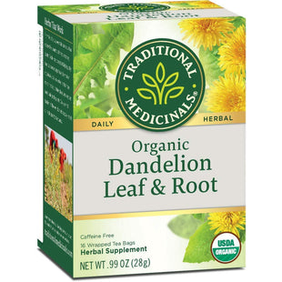 Traditional Medicinals Tea, Organic Dandelion, Leaf and Root Herbal Tea, 16 Count (Pack Of 3)