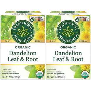 Traditional Medicinals Tea, Organic Dandelion, Leaf and Root Herbal Tea, 16 Count (Pack Of 2)