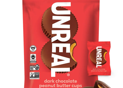 Unreal Dark Chocolate Peanut Butter Cups, Gluten Free, Fair Trade, Non-GMO, 4.2 Ounce (Pack Of 6)