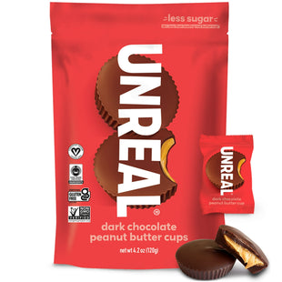 Unreal Dark Chocolate Peanut Butter Cups, Gluten Free, Fair Trade, Non-GMO, 4.2 Ounce (Pack Of 6)