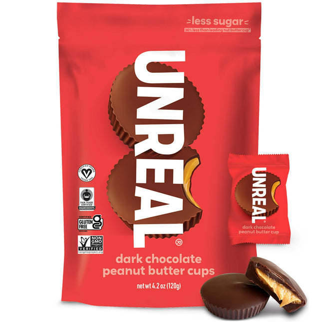 Unreal Dark Chocolate Peanut Butter Cups, Gluten Free, Fair Trade, Non-GMO, 4.2 Ounce (Pack Of 1)