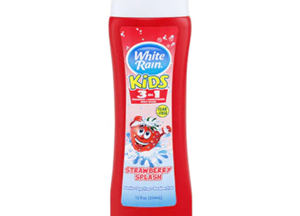 White Rain Kids 3 In 1 Family Size, Tear Free, Strawberry Splash, Shampoo Conditioner body Wash, 12 Fl Oz (Pack Of 6)