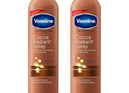 Vaseline Intensive Care Radiant Moisturizer Non Greasy Spray Body Lotion, Cocoa, 6.5 fl oz (Pack Of 8)