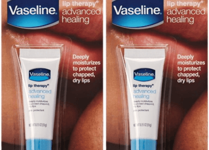 Vaseline Lip Therapy Advanced Healing, Skin Protectant, Advanced Formula, For Dry Lips Moisturiser, 0.35 Ounce (Pack Of 9)