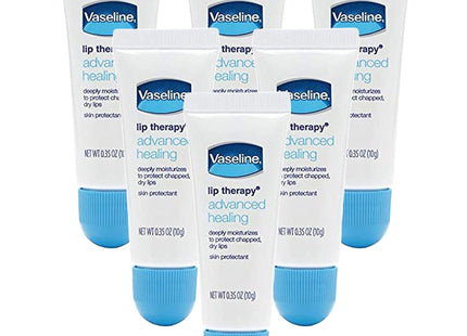 Vaseline Lip Therapy Advanced Healing, Skin Protectant, Advanced Formula, For Dry Lips Moisturiser, 0.35 Ounce (Pack Of 9)