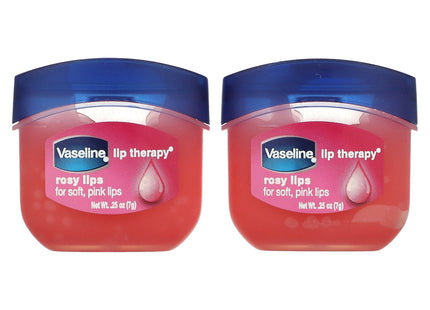 Vaseline Lip Therapy Rosy Lips Lip Treatment Balm Ointment Tinted Pink 0.25 Ounce Jar (Pack Of 9)