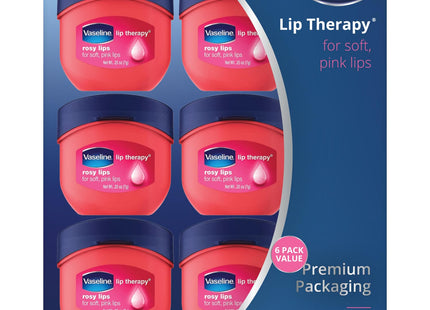 Vaseline Lip Therapy Rosy Lips Lip Treatment Balm Ointment Tinted Pink 0.25 Ounce Jar (Pack Of 9)