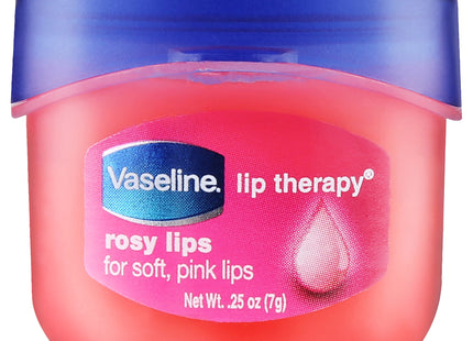 Vaseline Lip Therapy Rosy Lips Lip Treatment Balm Ointment Tinted Pink 0.25 Ounce Jar (Pack Of 9)