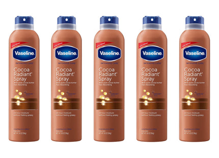 Vaseline Intensive Care Radiant Moisturizer Non Greasy Spray Body Lotion, Cocoa, 6.5 fl oz (Pack Of 8)