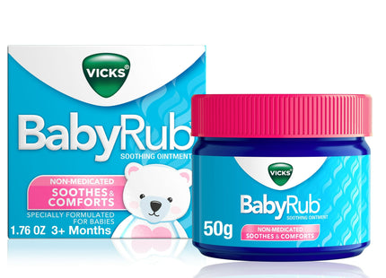 Vicks BabyRub Non-Medicated Soothing Chest Rub Ointment, with Eucalyptus 1.76 Ounce (Pack Of 6)