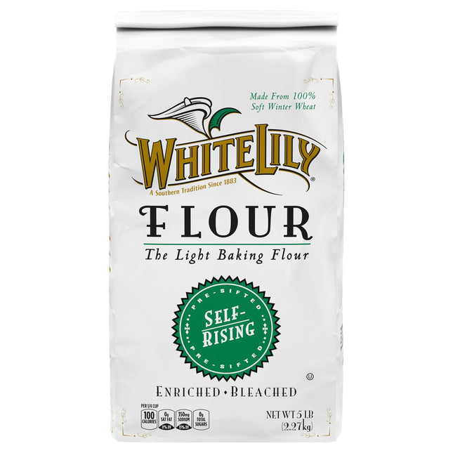 White Lily Self Rising, Enriched, Bleached Non-GMO, Flour, deal For Biscuits, Pancakes, Cakes 5.0 LB (Pack Of 8)