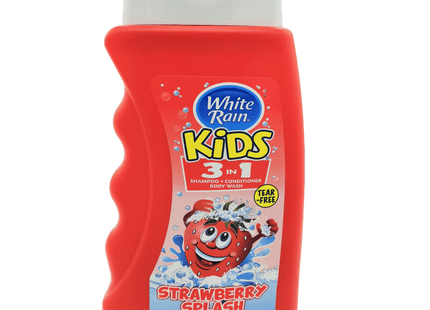 White Rain Kids 3 In 1 Family Size, Tear Free, Strawberry Splash, Shampoo Conditioner body Wash, 12 Fl Oz (Pack Of 6)