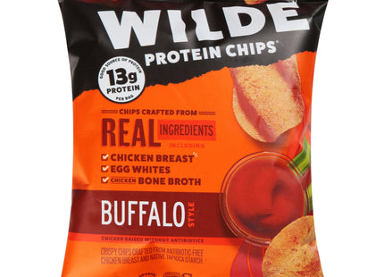 WILDE SNACKS Protein Chips Buffalo Style Chicken, Thin and Crispy, High Protein, 1.34 Ounce (Pack Of 16)