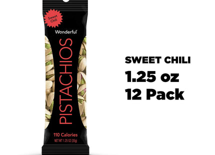 Wonderful Pistachios Pistachio Sweet Chili, individually wrapped bags, 1.25 Ounces (Pack Of 2)