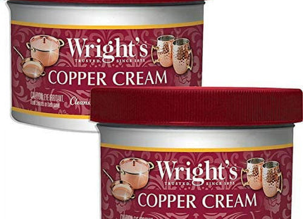 Wright's Copper and Brass Cream Polish, For Cleaning And Polishing Pots, Sinks, Mugs, Hardware, 8 Ounce (Pack Of 6)