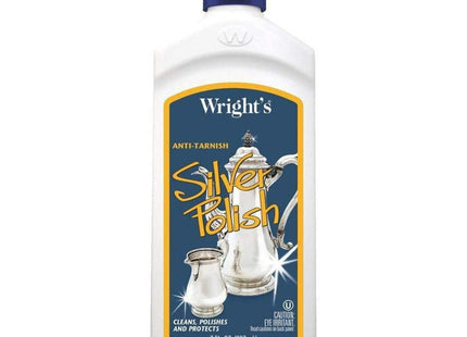 Wright's Silver Polish Anti-Tarnish Polishes Long Term Protection 7 fl oz Cleans (Pack Of 3)