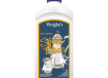 Wright's Silver Polish Anti-Tarnish Polishes Long Term Protection 7 fl oz Cleans (Pack Of 8)