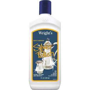 Wright's Silver Polish Anti-Tarnish Polishes Long Term Protection 7 fl oz Cleans (Pack Of 8)