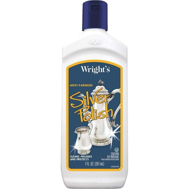 Wright's Silver Polish Anti-Tarnish Polishes Long Term Protection 7 fl oz Cleans (Pack Of 4)