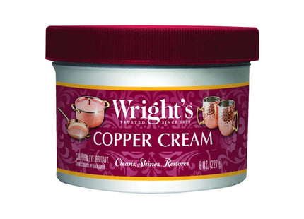 Wright's Copper and Brass Cream Polish, For Cleaning And Polishing Pots, Sinks, Mugs, Hardware, 8 Ounce (Pack Of 6)