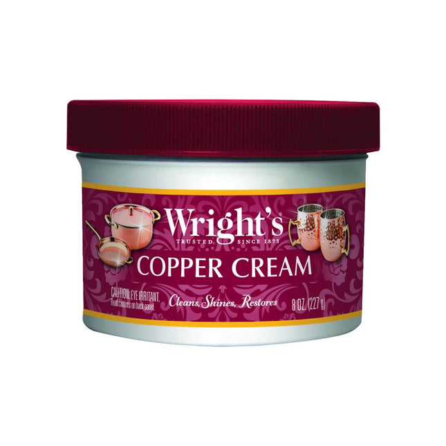 Wright's Copper and Brass Cream Polish, For Cleaning And Polishing Pots, Sinks, Mugs, Hardware, 8 Ounce (Pack Of 12)