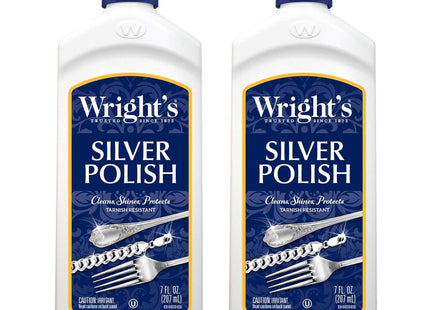 Wright's Silver Polish Anti-Tarnish Polishes Long Term Protection 7 fl oz Cleans (Pack Of 8)