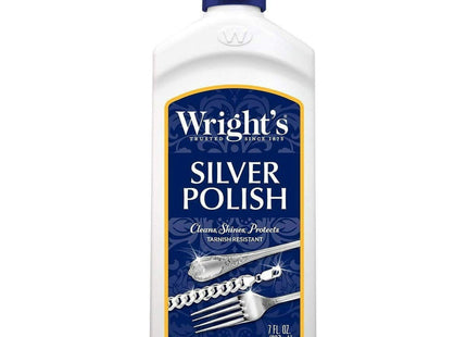 Wright's Silver Polish Anti-Tarnish Polishes Long Term Protection 7 fl oz Cleans (Pack Of 3)