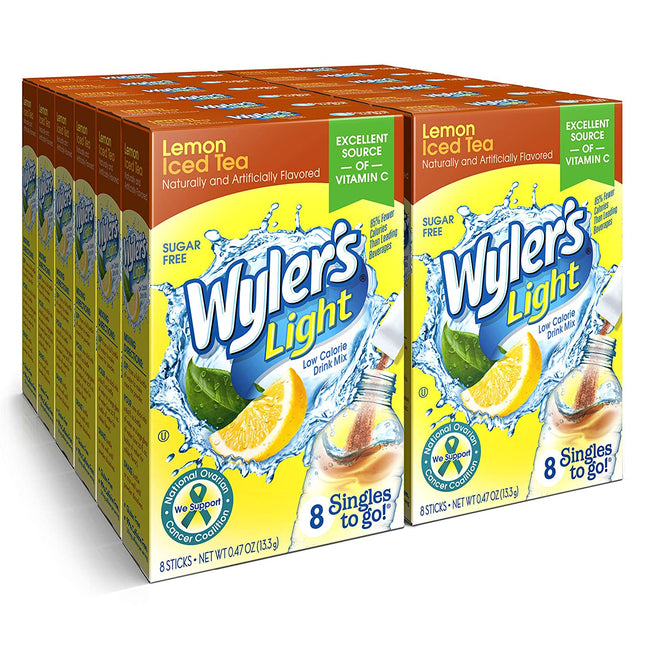 Wyler's Light Drink Mix Singles, Lemon Iced Tea, Sugar Free, 8 count (Pack Of 12)